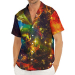 Colorful Universe Galaxy Space Print Men's Deep V-Neck Shirt