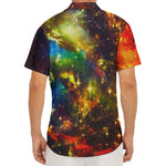 Colorful Universe Galaxy Space Print Men's Deep V-Neck Shirt