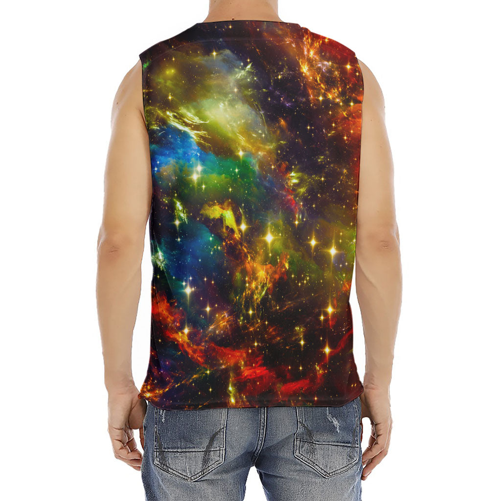 Colorful Universe Galaxy Space Print Men's Fitness Tank Top