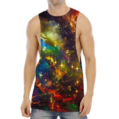 Colorful Universe Galaxy Space Print Men's Muscle Tank Top