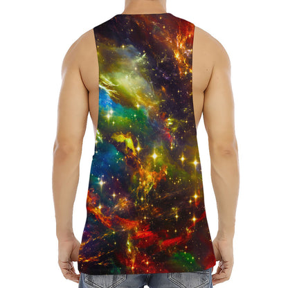Colorful Universe Galaxy Space Print Men's Muscle Tank Top