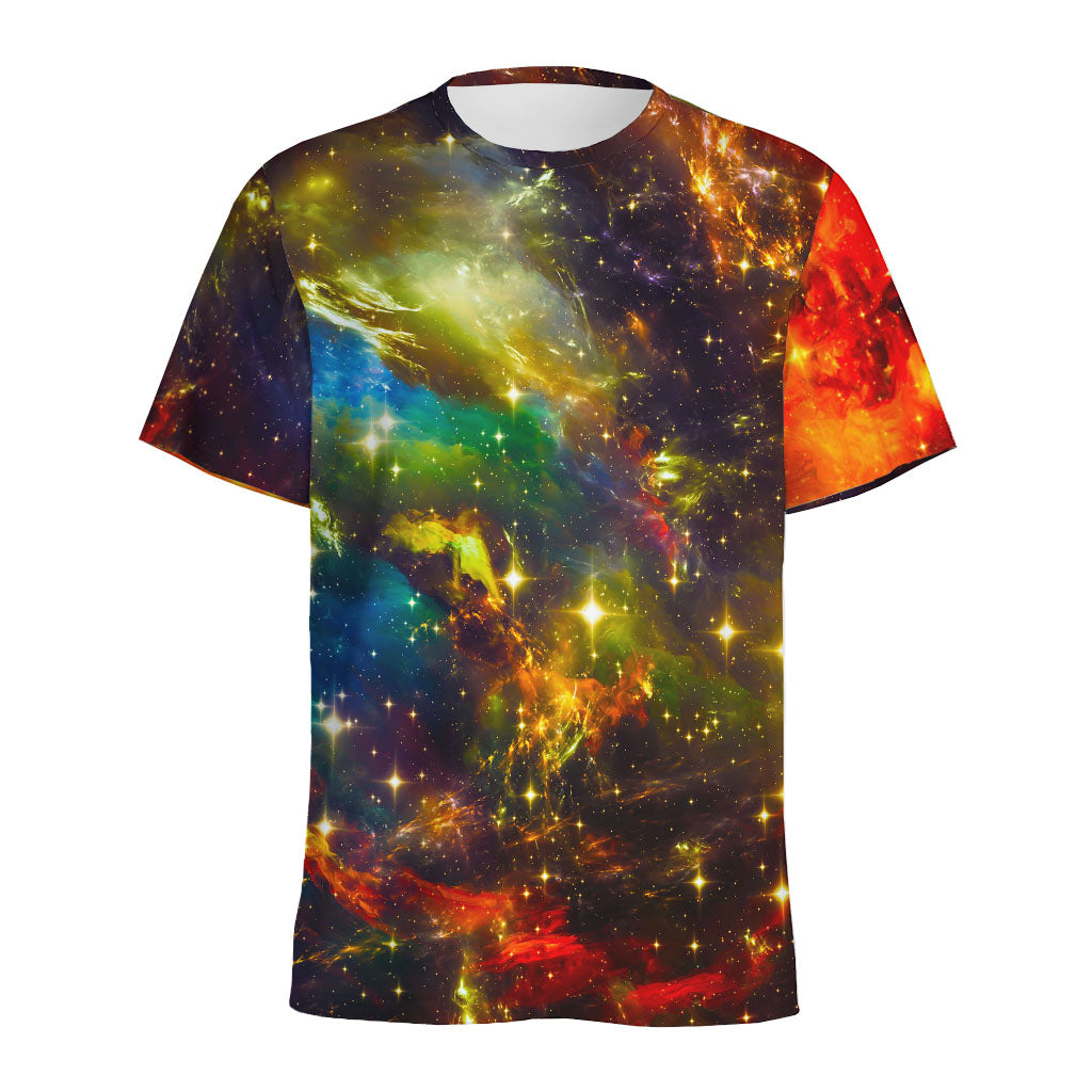Colorful Universe Galaxy Space Print Men's Sports T-Shirt