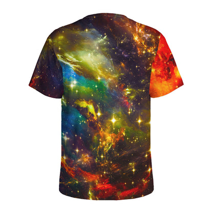 Colorful Universe Galaxy Space Print Men's Sports T-Shirt