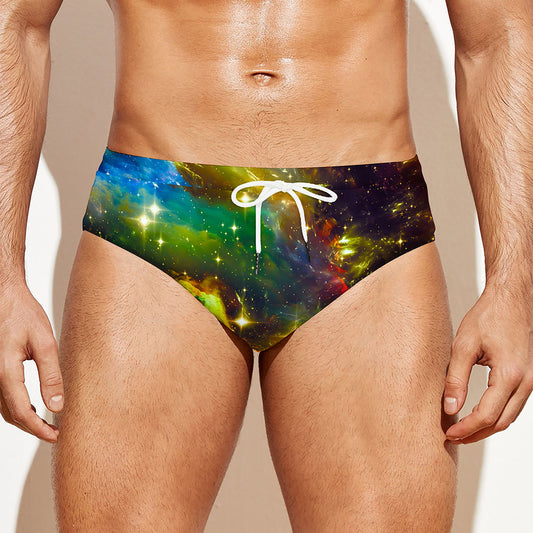 Colorful Universe Galaxy Space Print Men's Swim Briefs