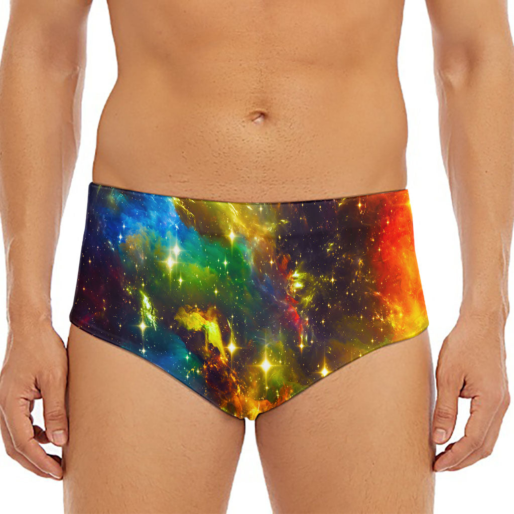 Colorful Universe Galaxy Space Print Men's Triangle Swim Briefs