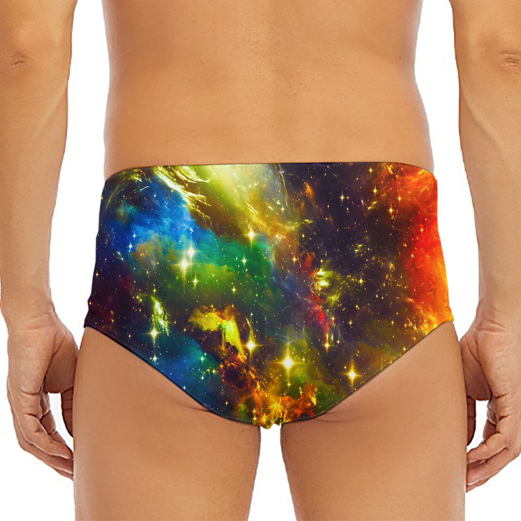 Colorful Universe Galaxy Space Print Men's Triangle Swim Briefs