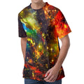 Colorful Universe Galaxy Space Print Men's Velvet T-Shirt