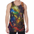 Colorful Universe Galaxy Space Print Men's Velvet Tank Top