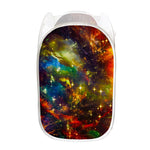 Colorful Universe Galaxy Space Print Mesh Laundry Hamper