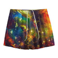 Colorful Universe Galaxy Space Print Mesh Shorts