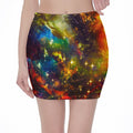 Colorful Universe Galaxy Space Print Pencil Mini Skirt