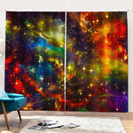 Colorful Universe Galaxy Space Print Pencil Pleat Curtains