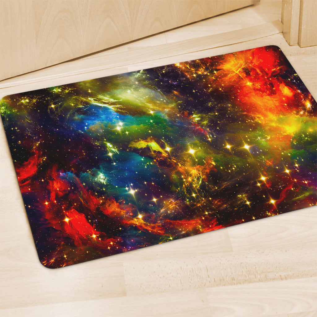 Colorful Universe Galaxy Space Print Polyester Doormat
