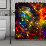 Colorful Universe Galaxy Space Print Polyester Shower Curtain