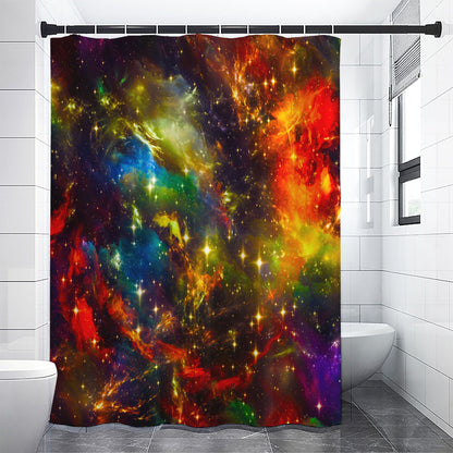 Colorful Universe Galaxy Space Print Premium Shower Curtain