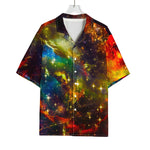 Colorful Universe Galaxy Space Print Rayon Hawaiian Shirt