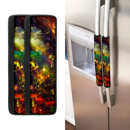 Colorful Universe Galaxy Space Print Refrigerator Handle Covers
