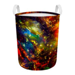 Colorful Universe Galaxy Space Print Round Laundry Basket