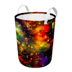 Colorful Universe Galaxy Space Print Round Laundry Basket