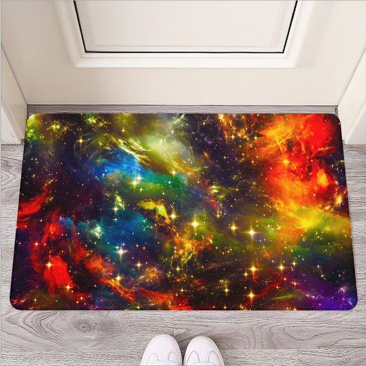 Colorful Universe Galaxy Space Print Rubber Doormat