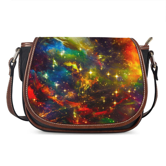 Colorful Universe Galaxy Space Print Saddle Bag
