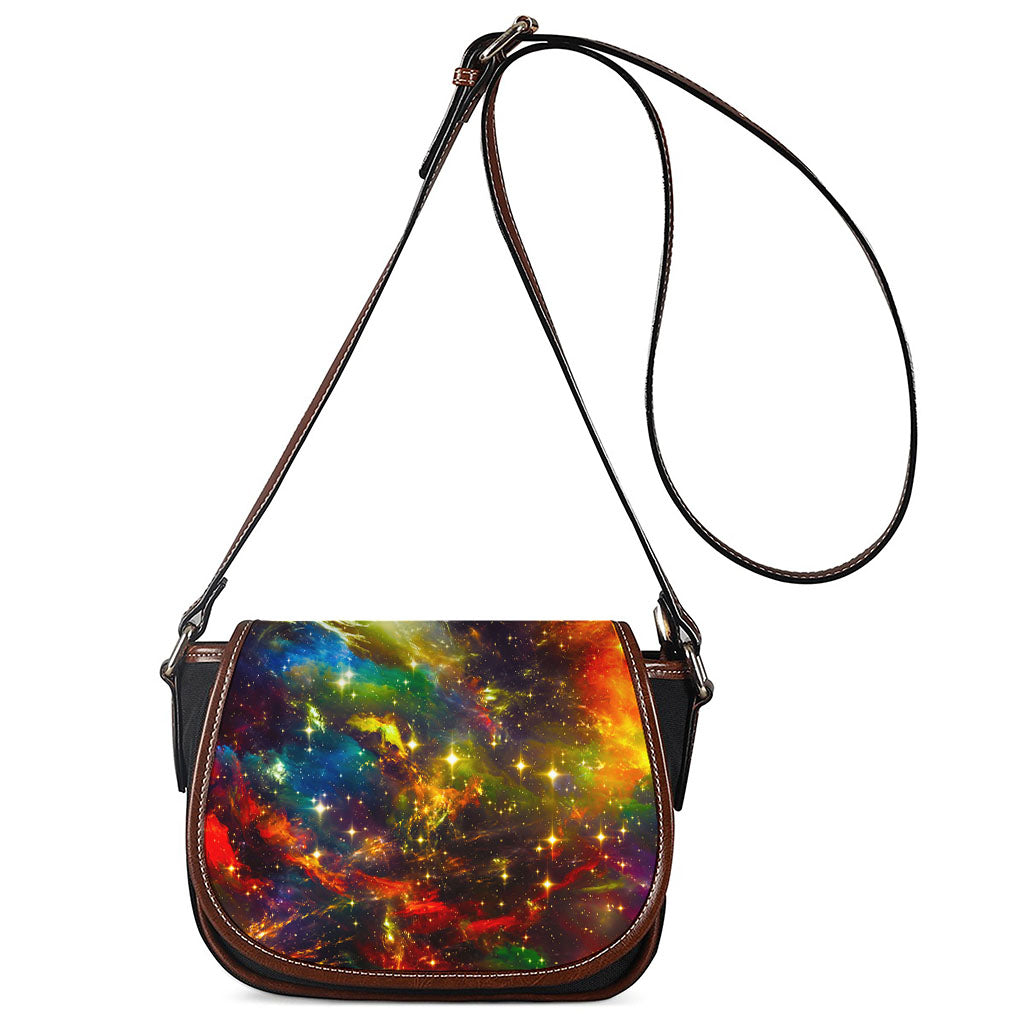Colorful Universe Galaxy Space Print Saddle Bag