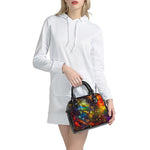 Colorful Universe Galaxy Space Print Shoulder Handbag