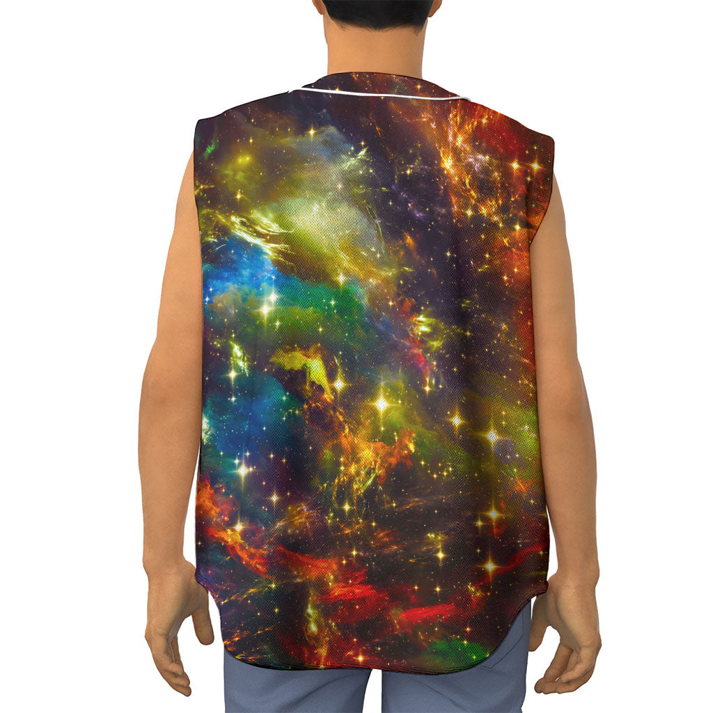 Colorful Universe Galaxy Space Print Sleeveless Baseball Jersey