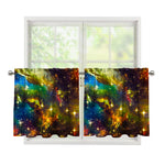 Colorful Universe Galaxy Space Print Tier Curtains