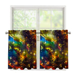 Colorful Universe Galaxy Space Print Tier Curtains