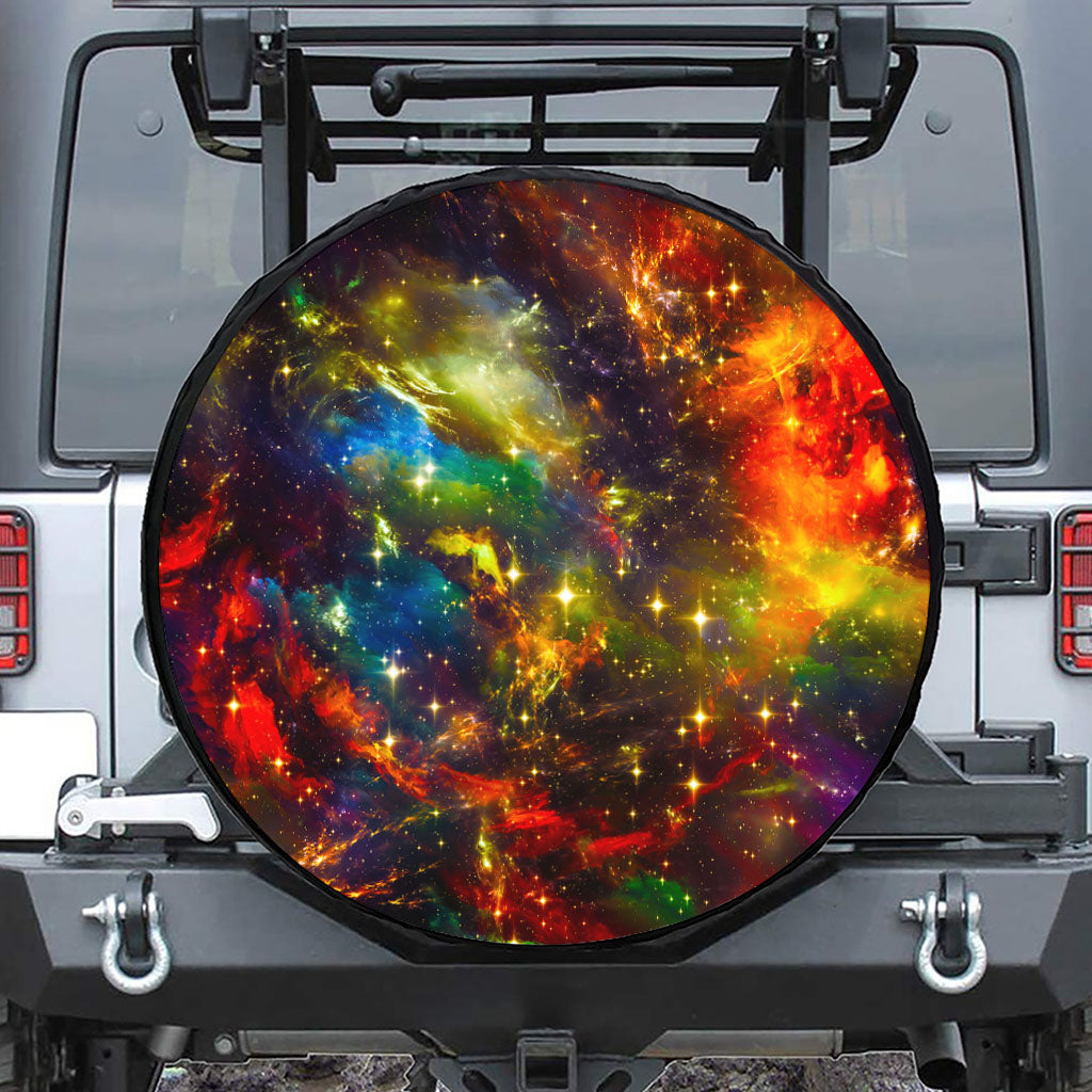 Colorful Universe Galaxy Space Print Tire Cover