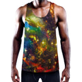 Colorful Universe Galaxy Space Print Men's Workout Tank Top