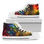 Colorful Universe Galaxy Space Print White High Top Sneakers