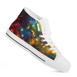 Colorful Universe Galaxy Space Print White High Top Sneakers