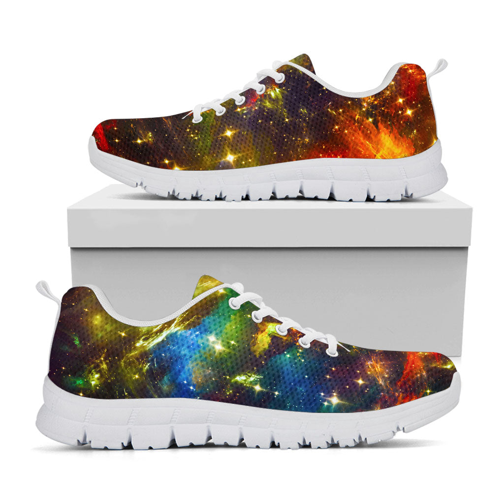 Colorful Universe Galaxy Space Print White Running Shoes