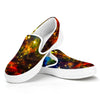 Colorful Universe Galaxy Space Print White Slip On Sneakers