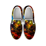 Colorful Universe Galaxy Space Print White Slip On Sneakers