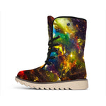 Colorful Universe Galaxy Space Print Winter Boots