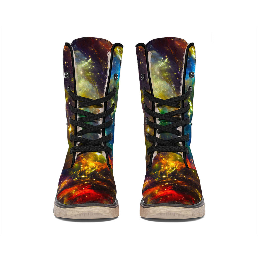 Colorful Universe Galaxy Space Print Winter Boots