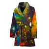 Colorful Universe Galaxy Space Print Women's Bathrobe