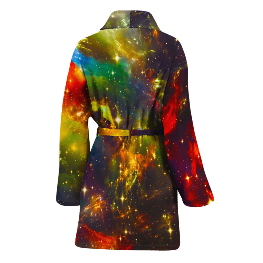 Colorful Universe Galaxy Space Print Women's Bathrobe