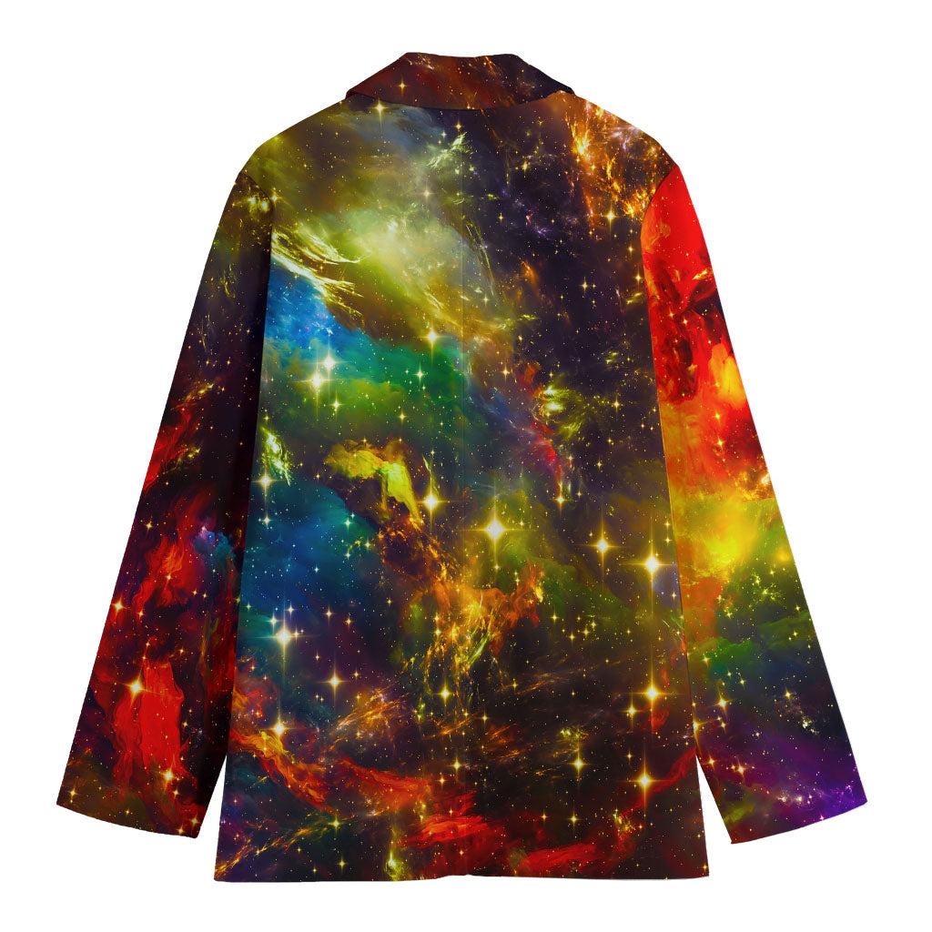 Colorful Universe Galaxy Space Print Women's Blazer