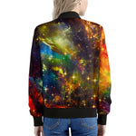 Colorful Universe Galaxy Space Print Women's Bomber Jacket