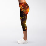 Colorful Universe Galaxy Space Print Women's Capri Leggings