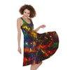 Colorful Universe Galaxy Space Print Women's Sleeveless Dress