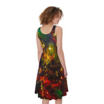 Colorful Universe Galaxy Space Print Women's Sleeveless Dress