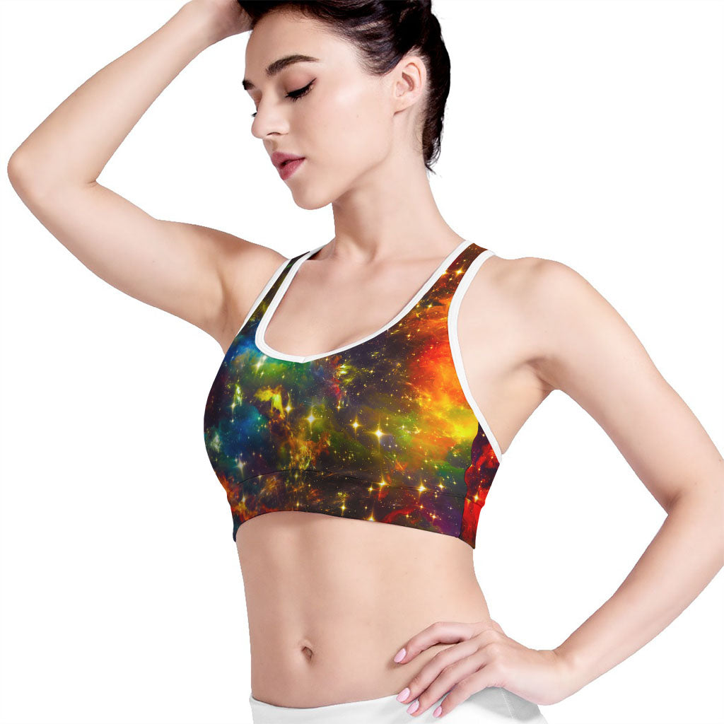 Colorful Universe Galaxy Space Print Women's Sports Bra