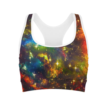 Colorful Universe Galaxy Space Print Women's Sports Bra