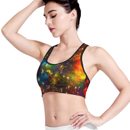 Colorful Universe Galaxy Space Print Women's Sports Bra