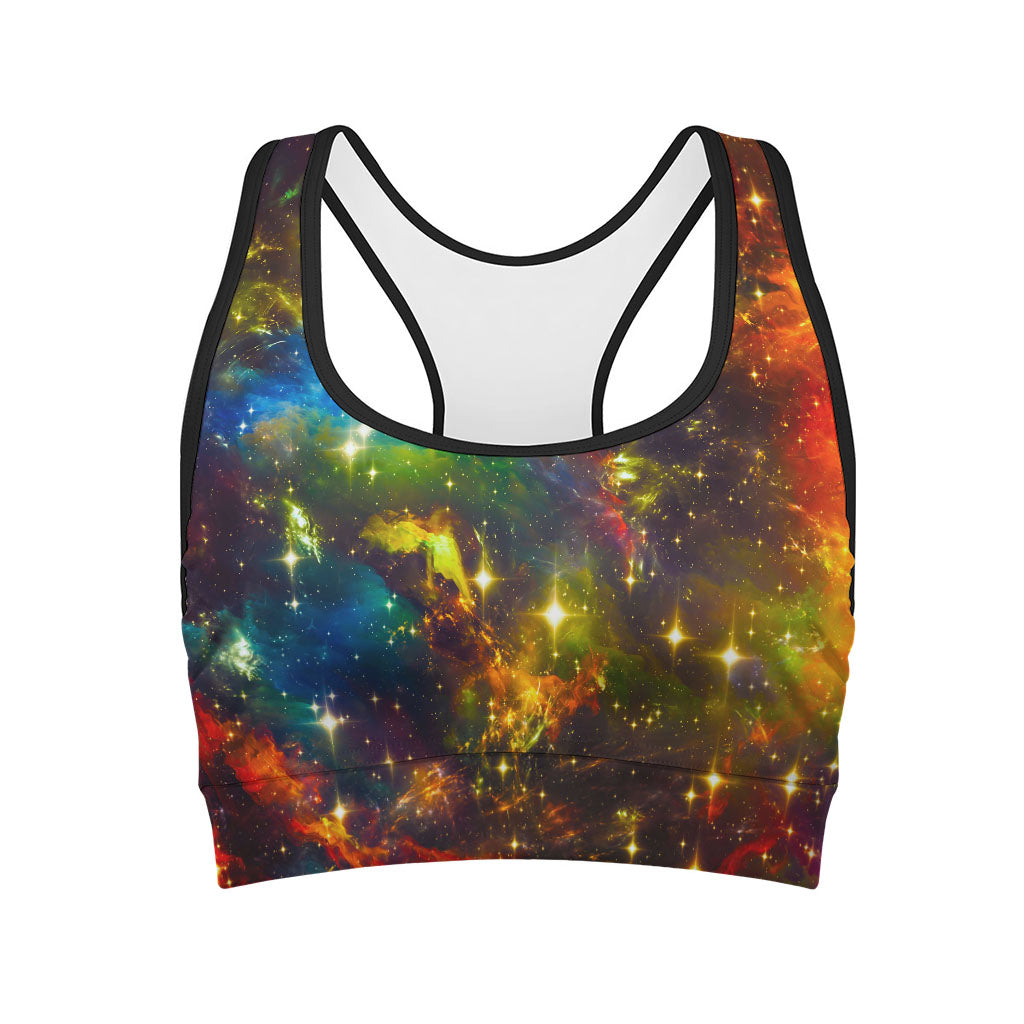 Colorful Universe Galaxy Space Print Women's Sports Bra